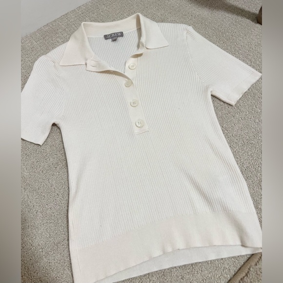 Jcrew Sweater Polo in Cream - Picture 1 of 4